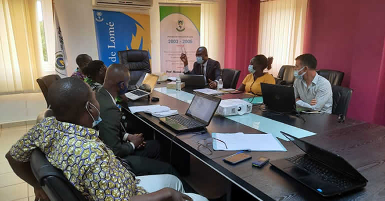 Séance de travail avec le Chargé de Mission du CERViDA-DOUNEDON à la présidence de l’Université de Lomé