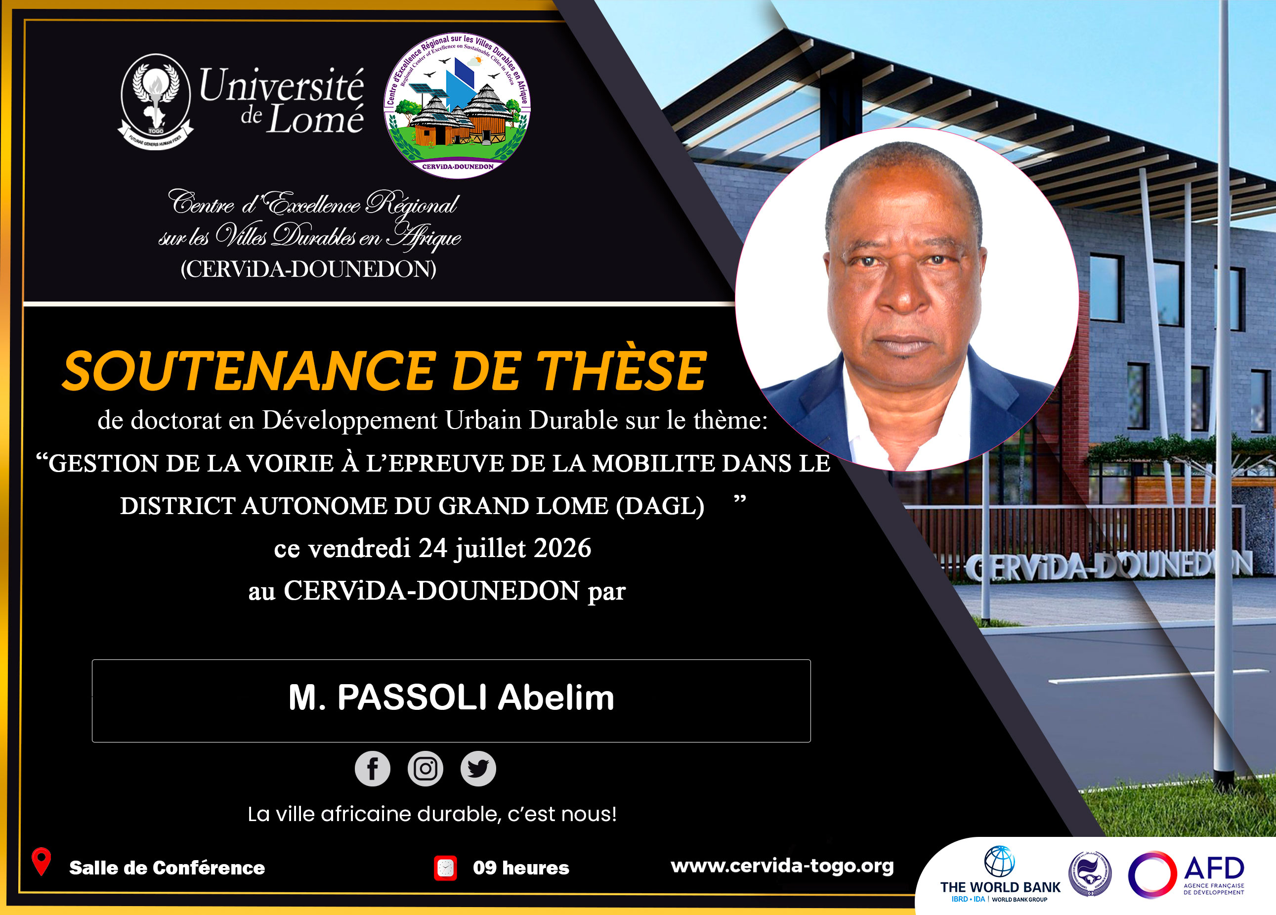 GESTION DE LA VOIRIE À L’EPREUVE DE LA MOBILITE DANS LE DISTRICT AUTONOME DU GRAND LOME (DAGL)