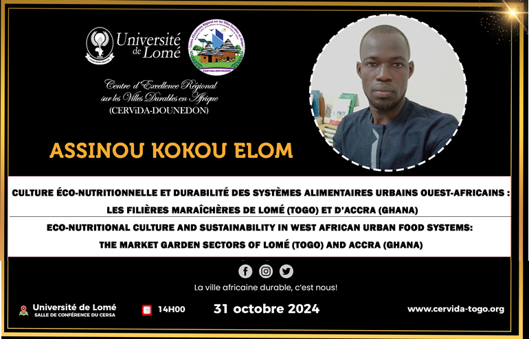 CULTURE ÉCO-NUTRITIONNELLE ET DURABILITÉ DES SYSTÈMES ALIMENTAIRES URBAINS OUEST-AFRICAINS : LES FILIÈRES MARAÎCHÈRES DE LOMÉ (TOGO) ET D’ACCRA (GHANA)